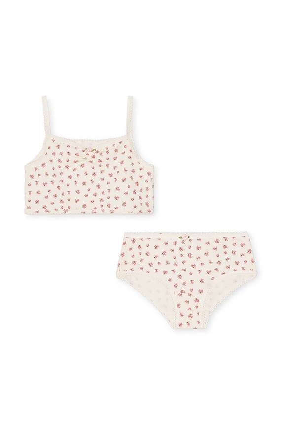 Konges Sløjdset de sutien si chiloti pentru copii BASIC UNDERWEAR SET GOTS moale bej KS101418