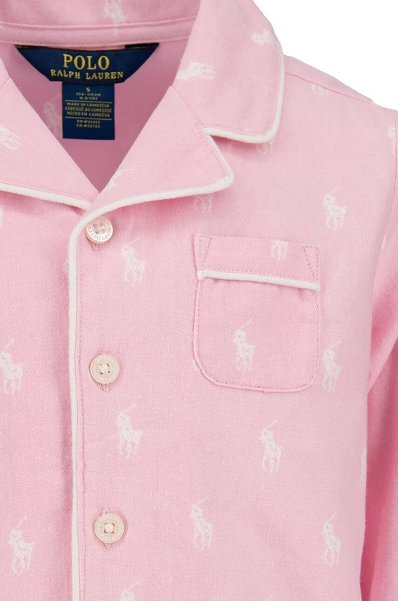 Dziewczynka Polo Ralph Lauren piżama bawełniana dziecięca 3P0150 różowy