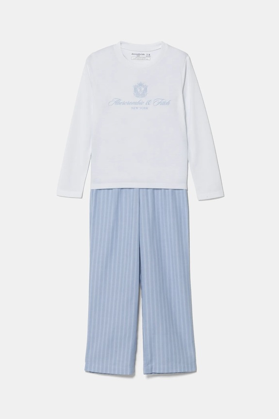 Παιδική πιτζάμα Abercrombie & Fitch σετ λευκό KI246.4007