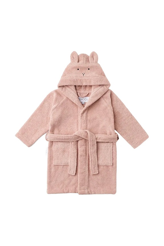 Liewood szlafrok bawełniany dziecięcy Lily Bathrobe Planet friendly różowy LW12387.G