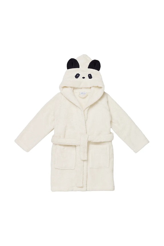 Liewood halat de baie din bumbac pentru copii Lily Bathrobe Planet friendly bej LW12387