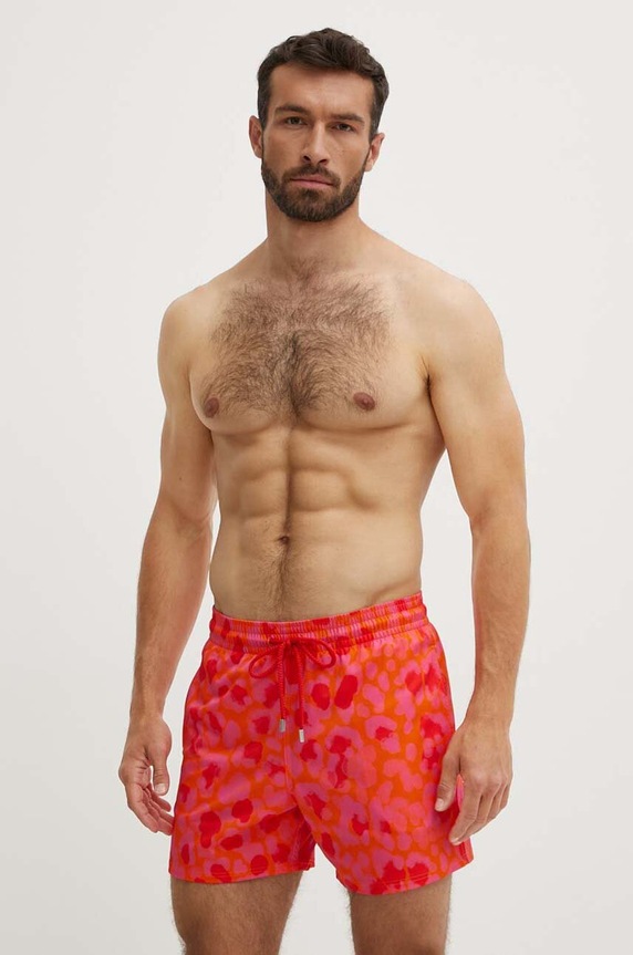 Vilebrequin szorty kąpielowe MOORISE Planet friendly czerwony MSOAF135