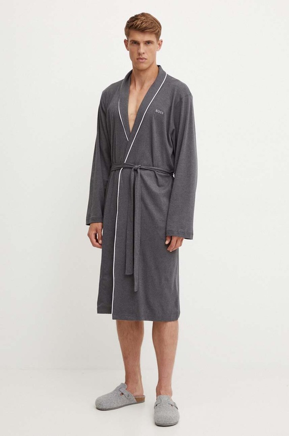 BOSS halat de baie din bumbac 50522220 gri AW24