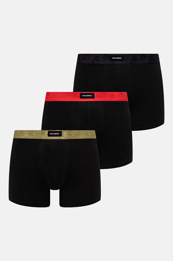Boxerky Karl Lagerfeld 3-pack pletenina černá 245M2102