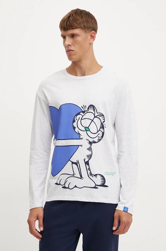 United Colors of Benetton pizsama x GARFIELD nyomtatásos szürke 3VR54M01P