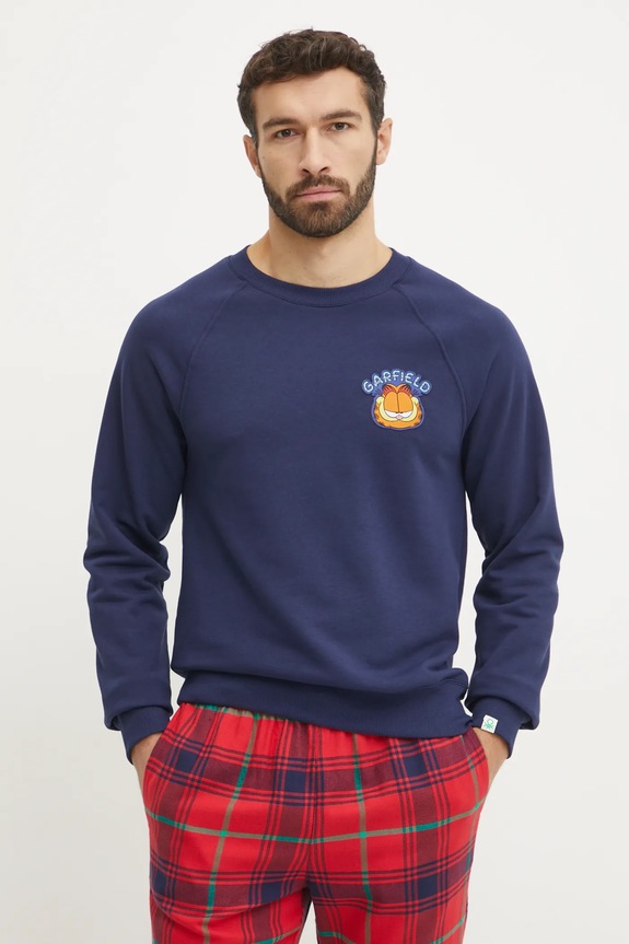 United Colors of Benetton bluza x GARFIELD imprimeu bleumarin 31NB4M01U