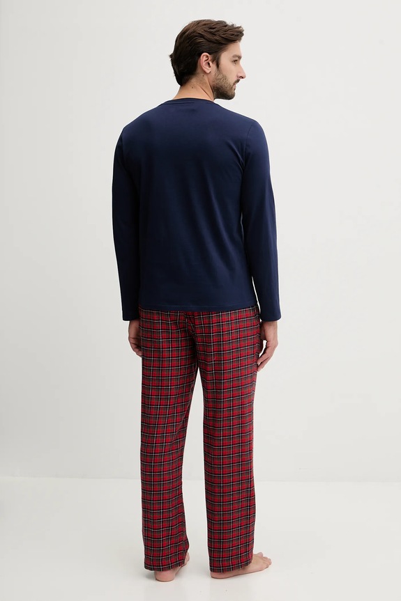 Polo Ralph Lauren piżama bawełniana 714950621 granatowy AW25