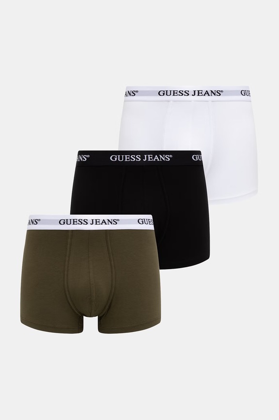 Боксери Guess Jeans 3-pack трикотаж зелений M4BZ48.K6YW1