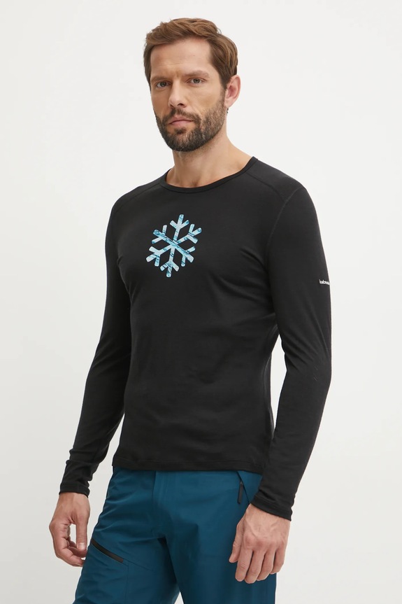 Icebreaker longsleeve funkcyjny Icebreaker x Protect Our Winters Planet friendly czarny IB0A575Q0011