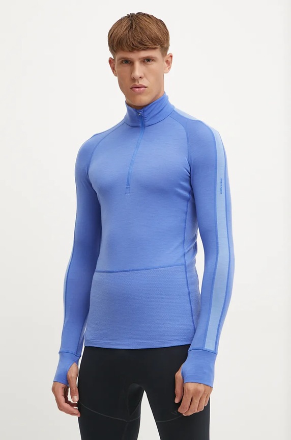 Funkcionalna majica z dolgimi rokavi Icebreaker Merino 200 ZoneKnit Outdoor modra IBBA56H902D1