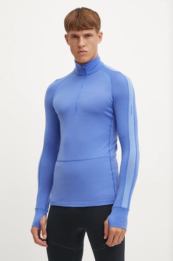 Funkcionalna majica z dolgimi rokavi Icebreaker Merino 200 ZoneKnit Outdoor modra IBBA56H902D1