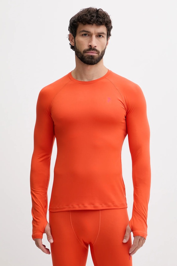Funkčné tričko s dlhým rukávom Peak Performance Spirit zimný šport oranžová G79756