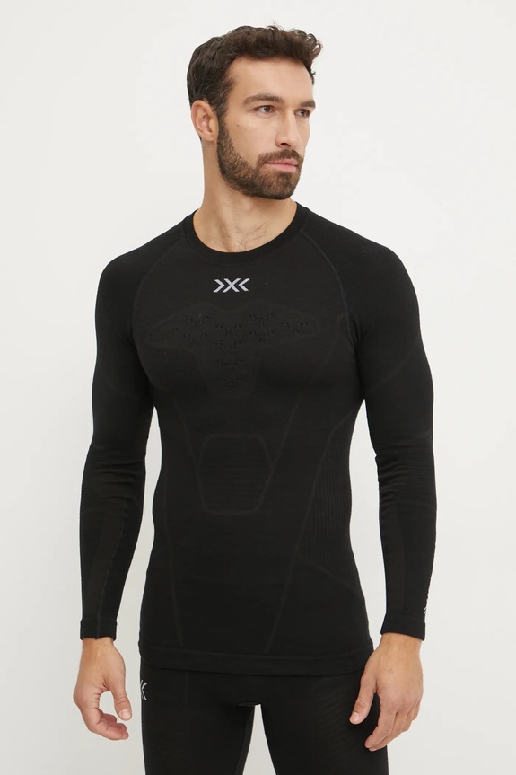 X-Bionic funkcionális hosszú ujjú ing Symbio Merino téli sportok fekete XM.YTB2W24M