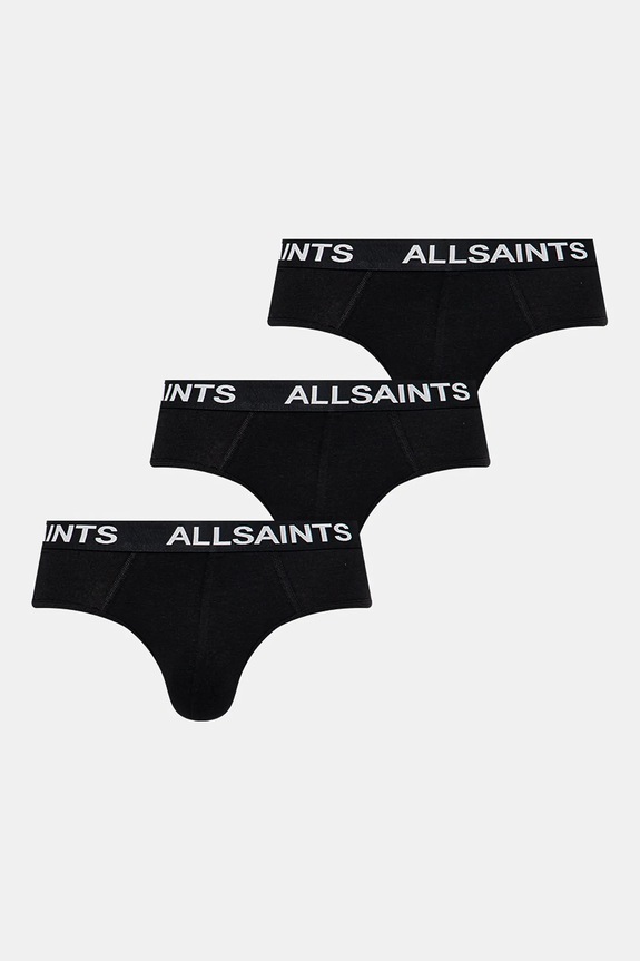 Slipy AllSaints 3-pak pletenina čierna ASM493441