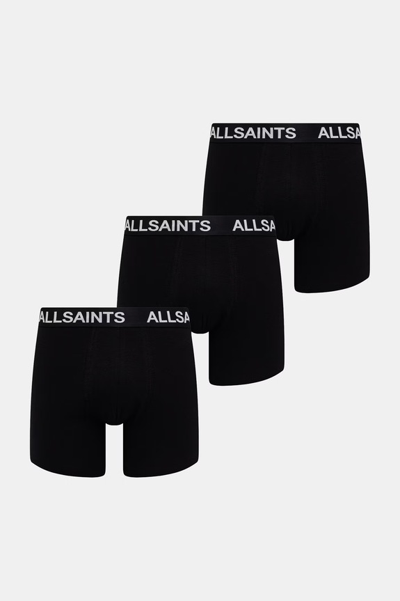 AllSaints μποξεράκι Ανδρικό βαμβάκι με ελαστάν μαύρο ASM493454
