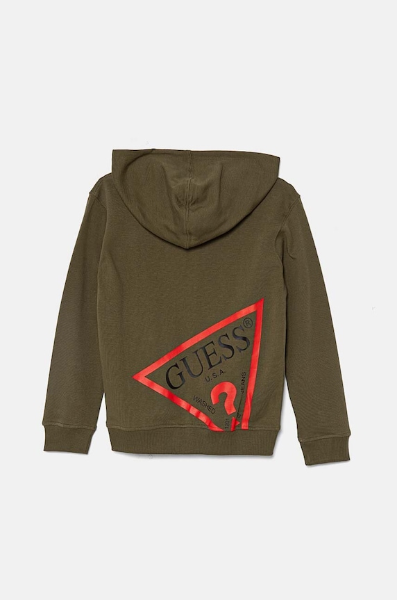 Detská bavlnená mikina Guess L4RQ22.KAUG0.9BYH zelená AW24