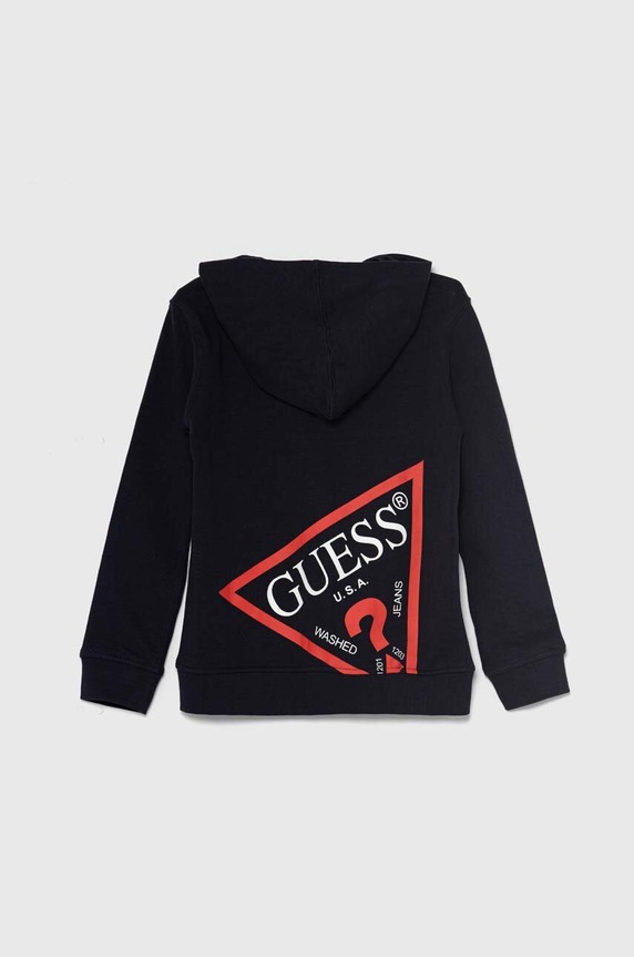 Detská bavlnená mikina Guess N3YQ07.KAUG0.9BYH tmavomodrá AW24