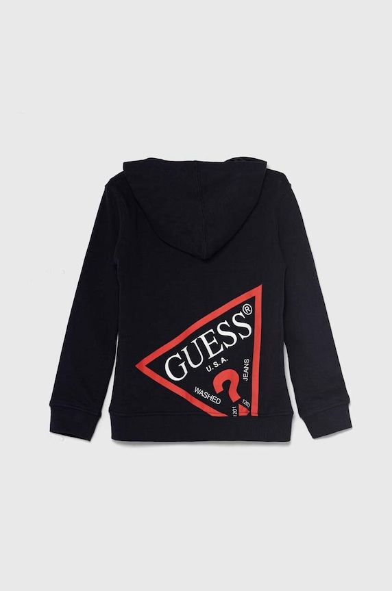 Detská bavlnená mikina Guess N3YQ07.KAUG0.9BYH tmavomodrá AW24