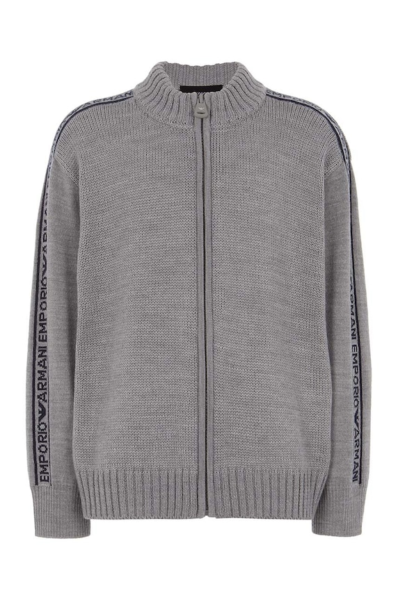 Detský vlnený kardigan Emporio Armani 6D4M58.4MJAZ sivá AW24
