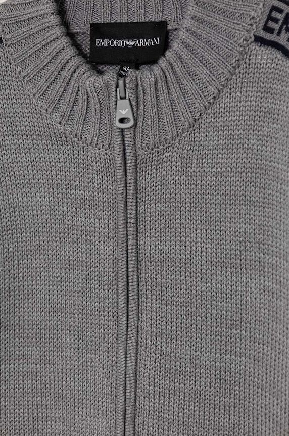 Detský vlnený kardigan Emporio Armani sivá 6D4M58.4MJAZ