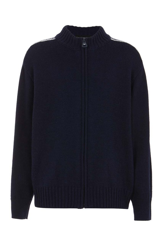 Дитячий вовняний кардиган Emporio Armani тонкий темно-синій 6D4M58.4MJAZ