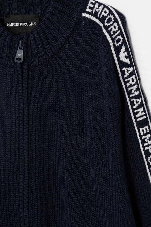 Хлопчик Дитячий вовняний кардиган Emporio Armani 6D4M58.4MJAZ темно-синій