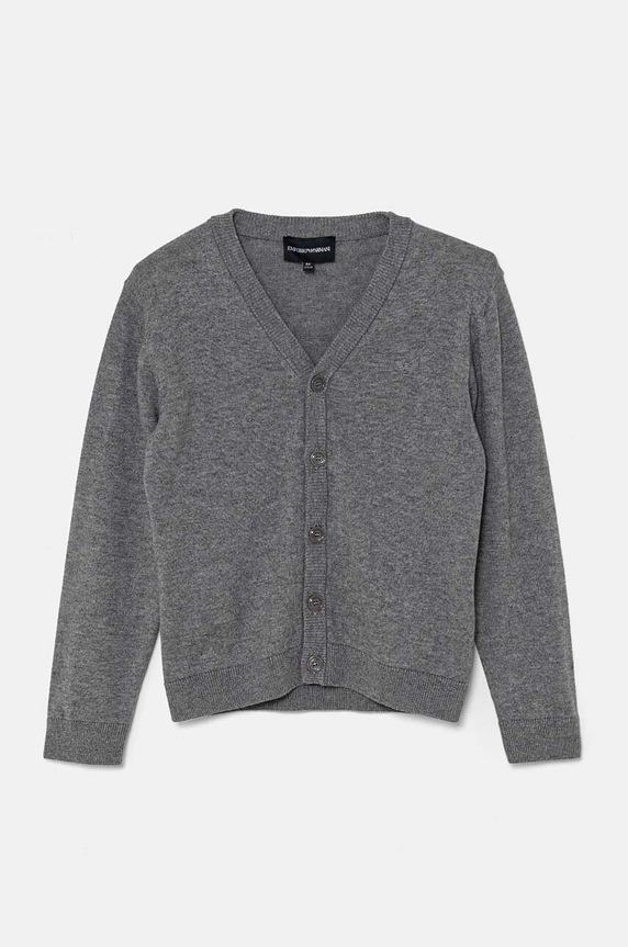 Дитячий кардиган з домішкою вовни Emporio Armani з додаванням вовни сірий 8N4E78.4M16Z
