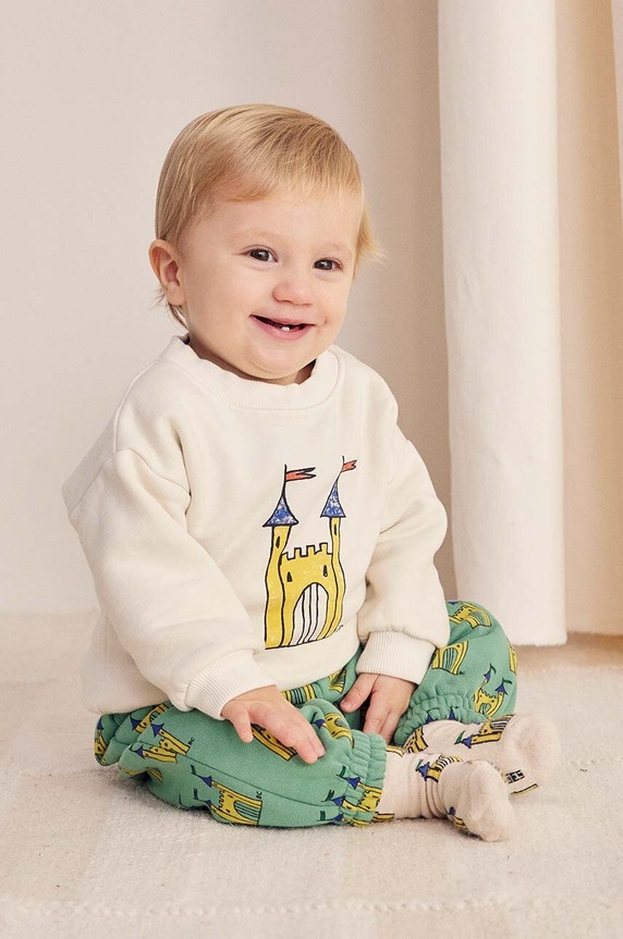 Mikina pre bábätká Bobo Choses Faraway Castle s elastanom béžová 224AB029