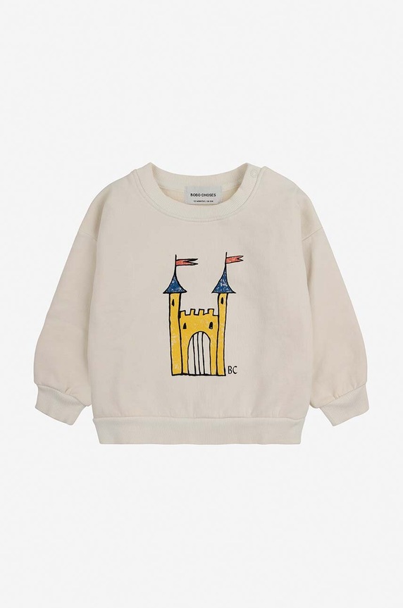 Mikina pre bábätká Bobo Choses Faraway Castle 224AB029 béžová AW24