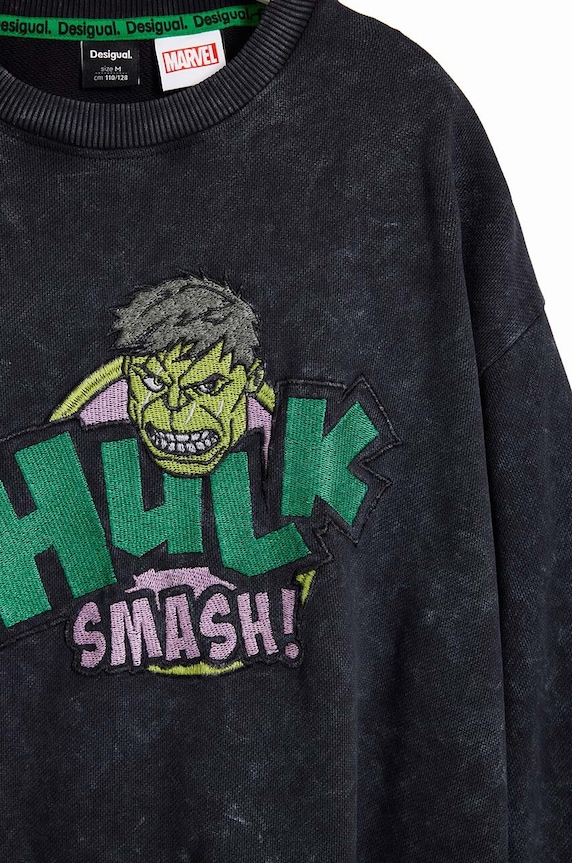 Dječja pamučna dukserica Desigual HULK zelena 24WBSK05