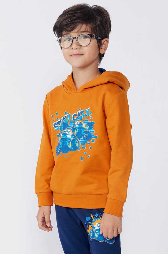 Dječja pamučna dukserica Lego LWSCOUT 611 print narančasta 12011314
