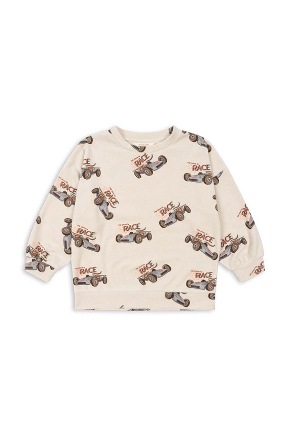 Detská mikina Konges Sløjd ITTY SWEATSHIRT GOTS bez kapucne béžová KS101540