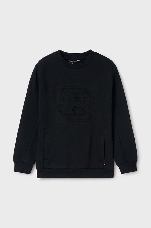 Mayoral bluza dziecięca aplikacja czarny 7448.7C.Junior.9BYH