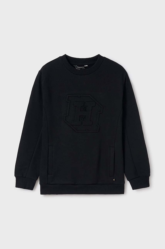 Mayoral bluza dziecięca aplikacja czarny 7448.7C.Junior.9BYH