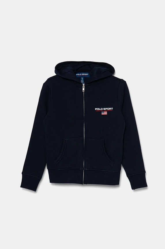 Детски суичър Polo Ralph Lauren с качулка тъмносин 323962117002