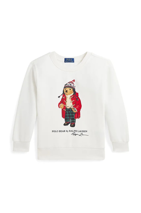 Detská mikina Polo Ralph Lauren bez kapucne biela 322960439002