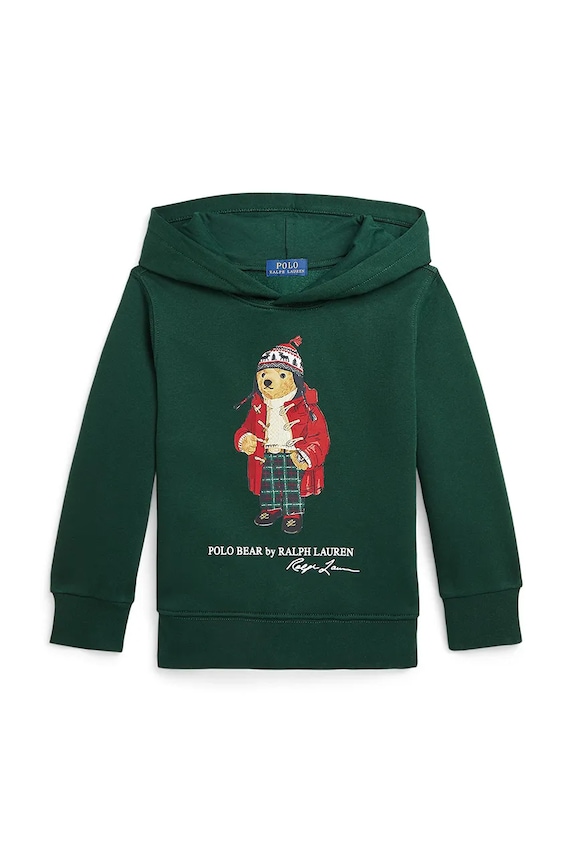Detská mikina Polo Ralph Lauren s kapucňou zelená 322960440003