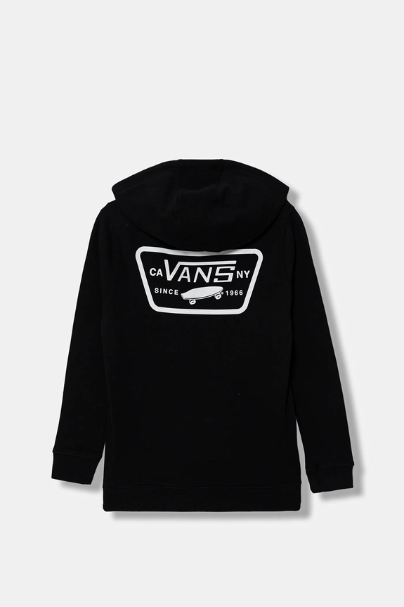 Detská bavlnená mikina Vans BY Full Patched II PO VN000JBEBLK1 čierna AW25