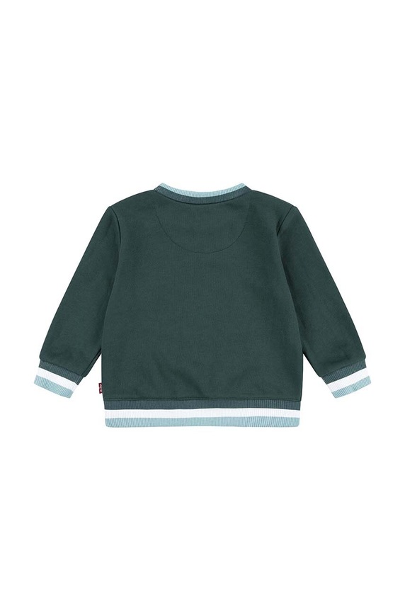 Dětská mikina Levi's VARSITY LEVI TIPPED CREW 6EL324 zelená AW24