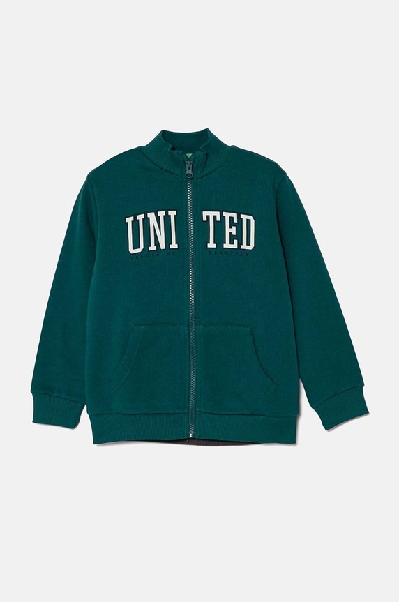 Παιδική βαμβακερή μπλούζα United Colors of Benetton βαμβάκι πράσινο 3J70G5033.P.Seasonal