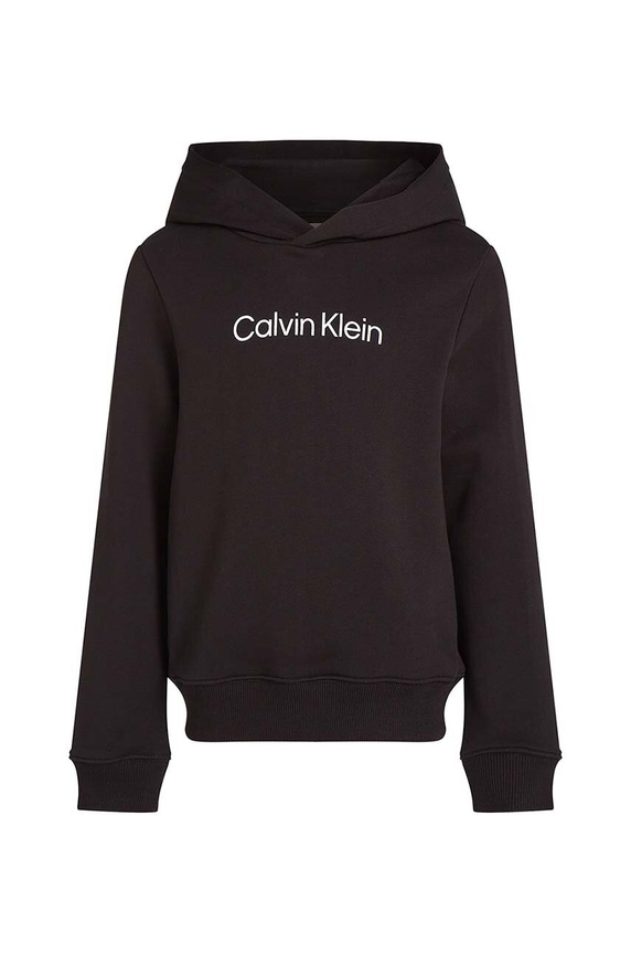Detská bavlnená mikina Calvin Klein Jeans IU0IU00679.128.176.9BYH čierna AW24