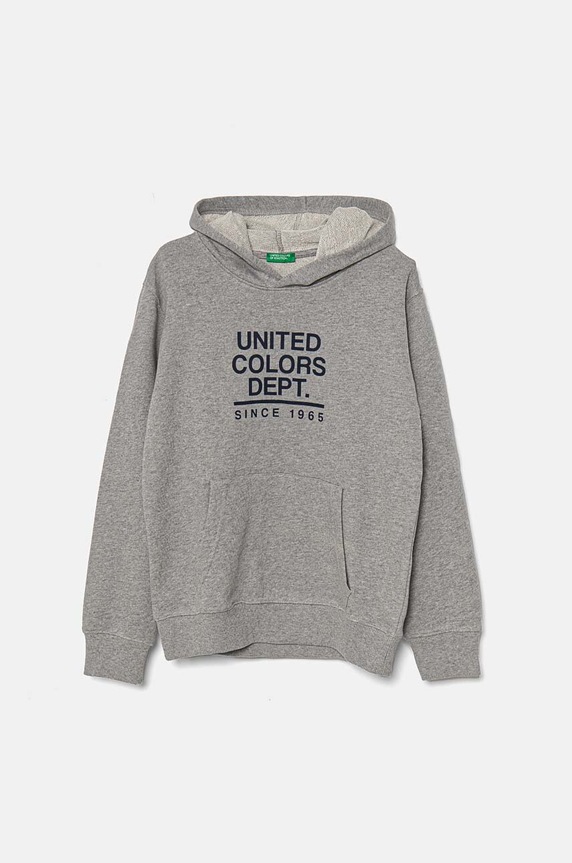 Dětská bavlněná mikina United Colors of Benetton potisk šedá 3J68C203N.G.Seasonal