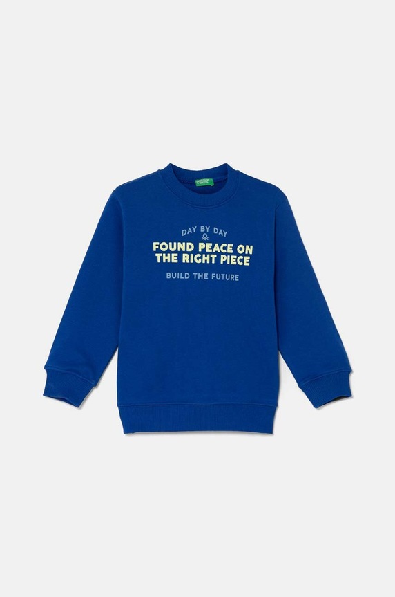 Dječja pamučna dukserica United Colors of Benetton pamuk mornarsko plava 3FWYG10FN.P.Seasonal