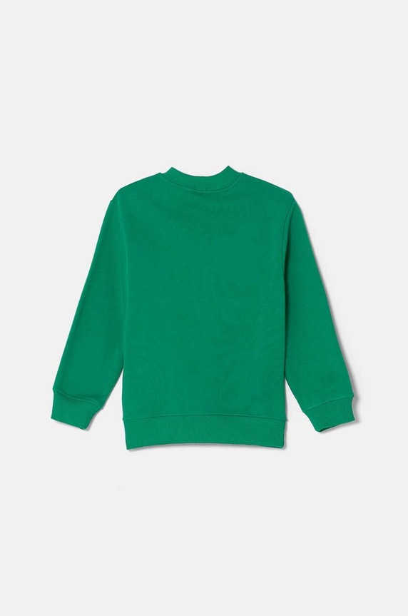 Detská bavlnená mikina United Colors of Benetton 3FWYG10FN.P.Seasonal zelená AW24