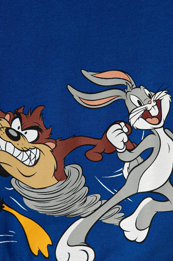 Fiú United Colors of Benetton gyerek melegítőfelső pamutból x Looney Tunes 3J68G10GX.P.Seasonal sötétkék