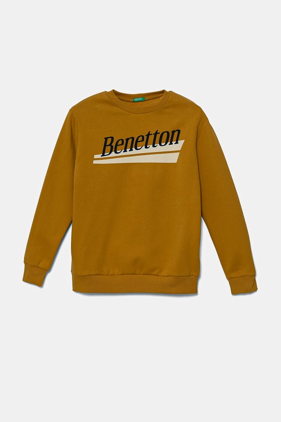 Dětská mikina United Colors of Benetton potisk žlutá 3EB5C10KS.G.Seasonal