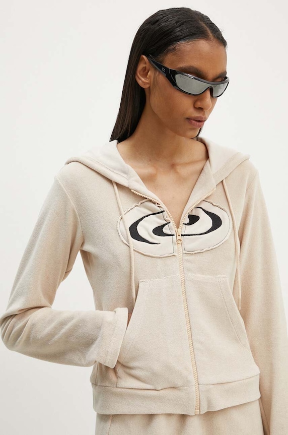 Bavlněná mikina Résumé BoraRS Blouse s kapucí béžová 221441164