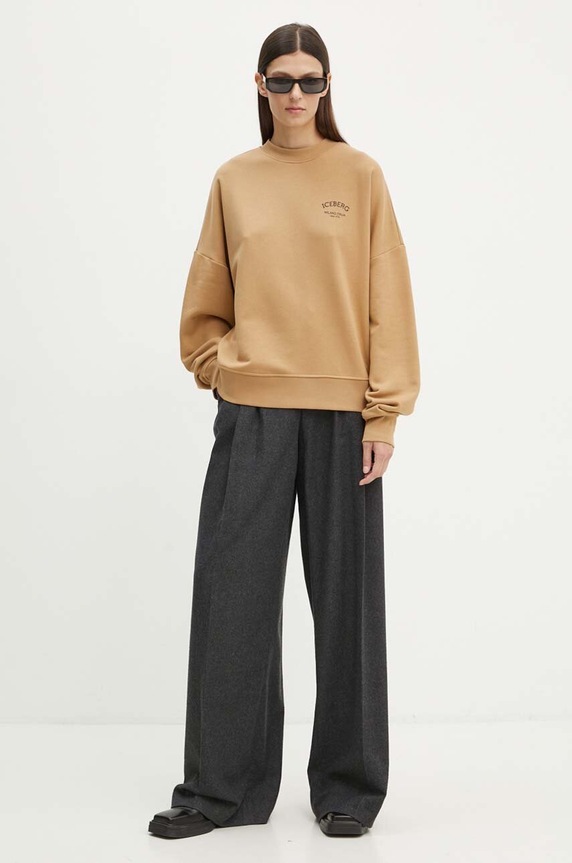 Iceberg bluza bawełniana E041.6317 beżowy AW24