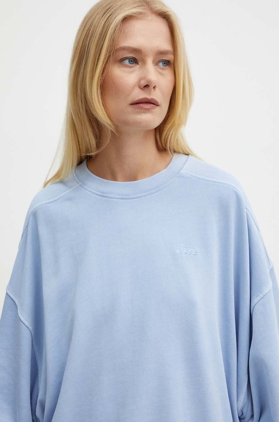 Pamučna dukserica Boss Orange plava 50518541