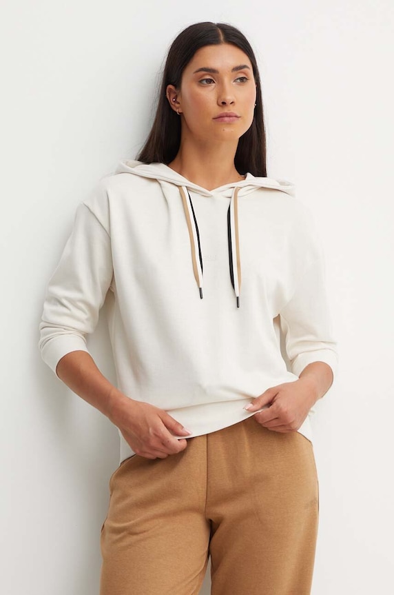 BOSS hanorac de loungewear de damă CP Stripe Hoodie uni bej 50524760